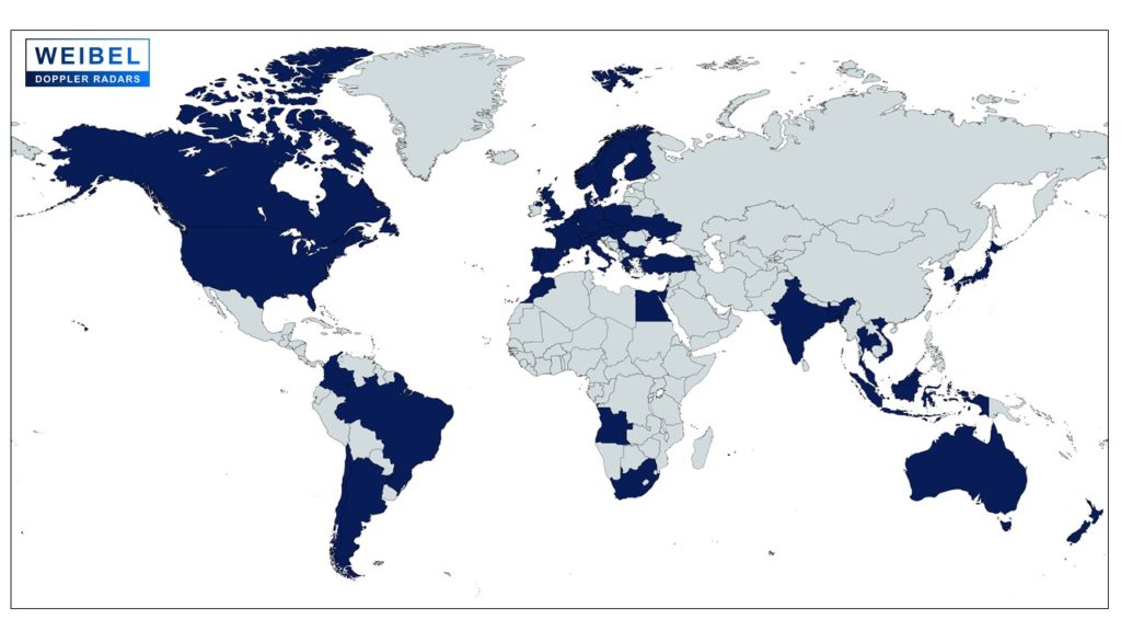 Weibel clients shown by country